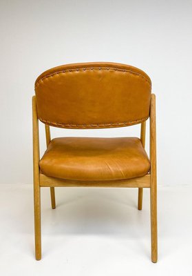 Mid-Century Oak-Leather Desk Chair by Yngve Ekström for Gemla Furniture, Sweden, 1956-UYK-890156