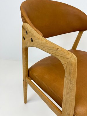 Mid-Century Oak-Leather Desk Chair by Yngve Ekström for Gemla Furniture, Sweden, 1956-UYK-890156