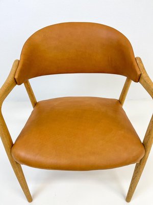 Mid-Century Oak-Leather Desk Chair by Yngve Ekström for Gemla Furniture, Sweden, 1956-UYK-890156