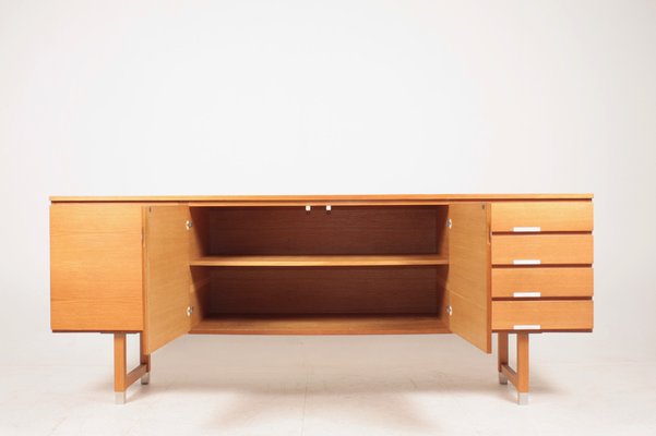 Mid-Century Oak Low Sideboard by Ejgil Petersen, 1960s-FK-1133223