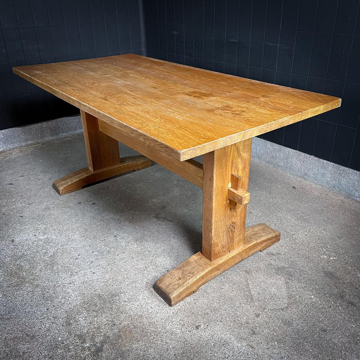 Mid-Century Oak Monastery Dining Table