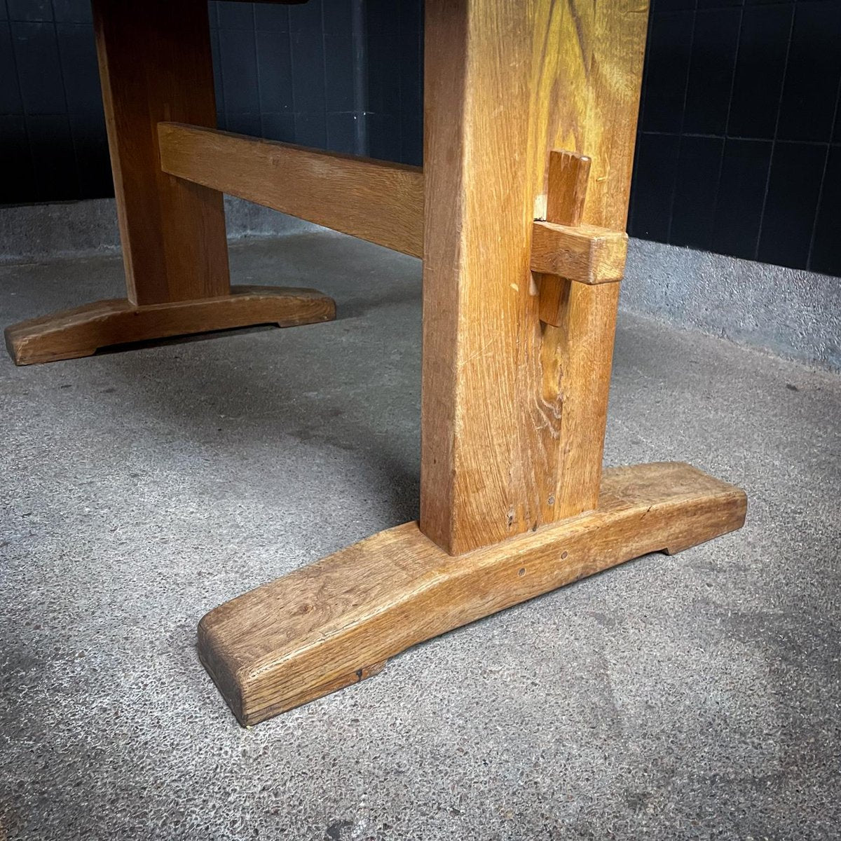 Mid-Century Oak Monastery Dining Table