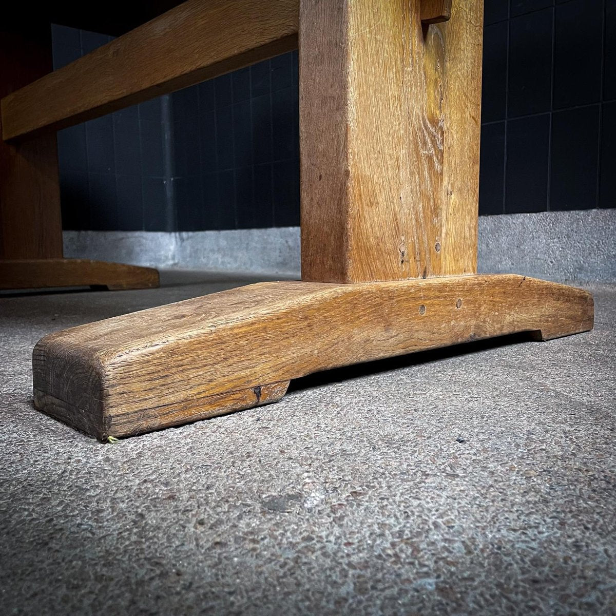 Mid-Century Oak Monastery Dining Table