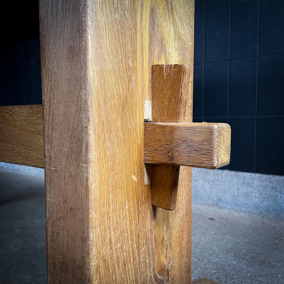 Mid-Century Oak Monastery Dining Table