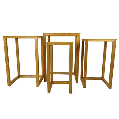 Mid-Century Oak Nesting Tables or Plant Stands by Josef Hoffmann for Wittmann, Set of 4-RY-716537