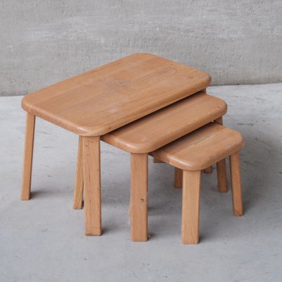 Mid-Century Oak Nesting Tables, Set of 3-JRP-1447705