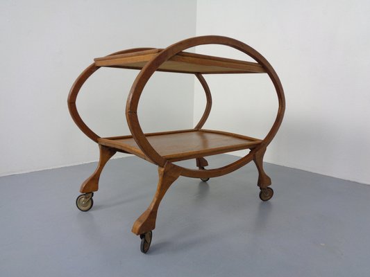 Mid-Century Oak Serving Cart, 1940s-RDW-1341962