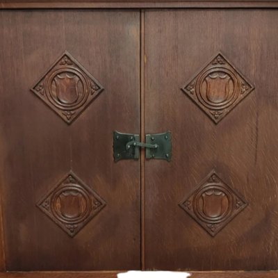 Mid-Century Oak Sideboard with Two Brutalist Danish Bodies-TCS-1764813