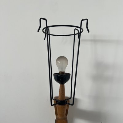 Mid-Century Oak Single Wall Light from Guillerme Et Chambron, 1960s-JRP-1404818