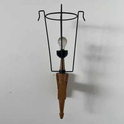 Mid-Century Oak Single Wall Light from Guillerme Et Chambron, 1960s-JRP-1404818