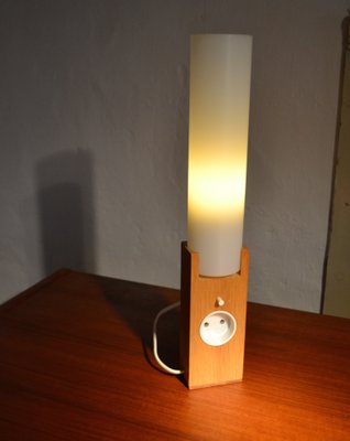 Mid-Century Oak Table Lamp by Uno & Östen Kristiansson for Luxus, 1960s-LS-183162