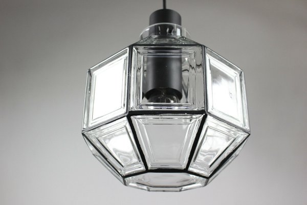 Mid-Century Octagonal Iron & Glass Pendant Lamp from Limburg-FUP-911236