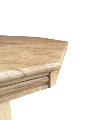 Mid-Century Octagonal Travertine Dining Table-GNW-1764978