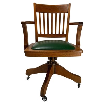 Mid-Century Office Chair in Wood, 1930s-KKZ-1814242