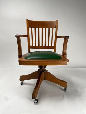 Mid-Century Office Chair in Wood, 1930s-KKZ-1814242