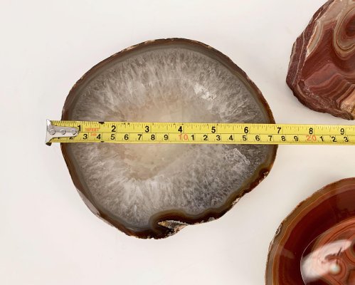 Mid-Century Onyx, Agate & Quartz Geode Bowls, Set of 3-JDR-1125908