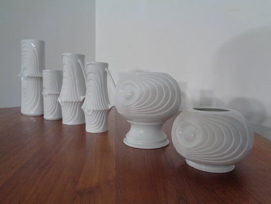 Mid-Century Op Art Vases from Royal KPM, 1960s, Set of 6