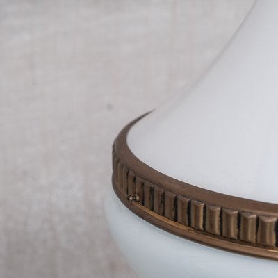 Mid-Century Opaline and Brass Pendant Light-JRP-1360468