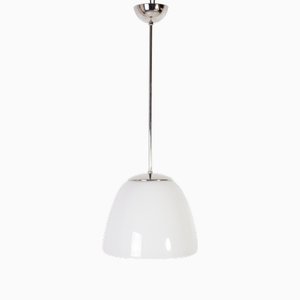 Mid-Century Opaline and Chrome Pendant Light, 1970s-IND-1779992