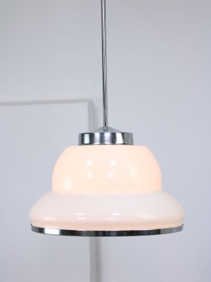 Mid-Century Opaline & Chrome Pendant Lamp-HGJ-1440814