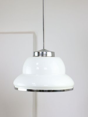 Mid-Century Opaline & Chrome Pendant Lamp-HGJ-1440814