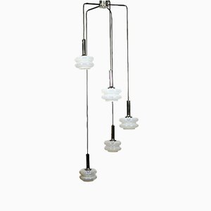 Mid-Century Opaline Glass 5-Light Cascade Ceiling Lamp-FUP-688550