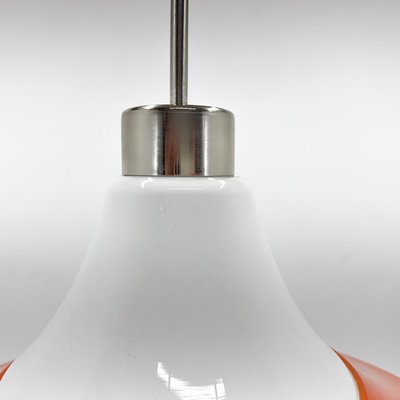 Mid-Century Opaline Glass and Metal Pendant Light, 1970s-TZ-2018682