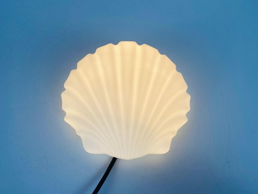 Mid-Century Opaline Glass Shell Wall Lamp from Glashütte Limburg, 1960s-PUK-1124733