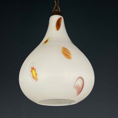 Mid-Century Opaline Murano Glass Pendant Lamp from Stilnovo, 1950s-WQC-1725257