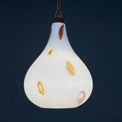 Mid-Century Opaline Murano Glass Pendant Lamp from Stilnovo, 1950s-WQC-1725257