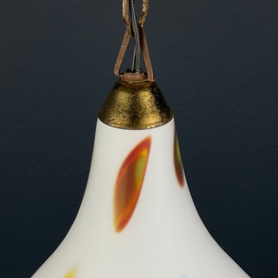 Mid-Century Opaline Murano Glass Pendant Lamp from Stilnovo, 1950s-WQC-1725257