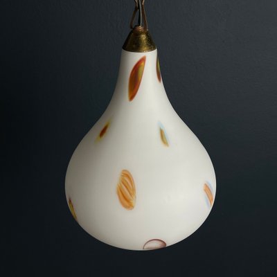 Mid-Century Opaline Murano Glass Pendant Lamp from Stilnovo, 1950s-WQC-1725257