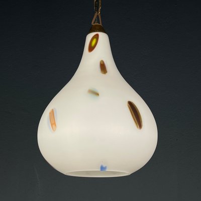 Mid-Century Opaline Murano Glass Pendant Lamp from Stilnovo, 1950s-WQC-1725257