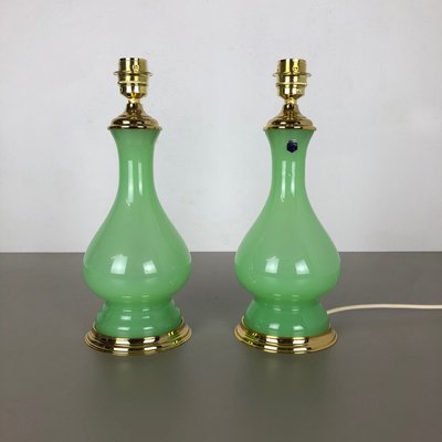 Mid-Century Opaline Murano Glass Table Lamps from Cenedese Vetri, Set of 2-QZ-572031