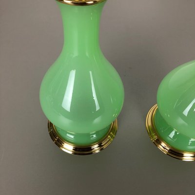 Mid-Century Opaline Murano Glass Table Lamps from Cenedese Vetri, Set of 2-QZ-572031