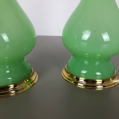 Mid-Century Opaline Murano Glass Table Lamps from Cenedese Vetri, Set of 2-QZ-572031