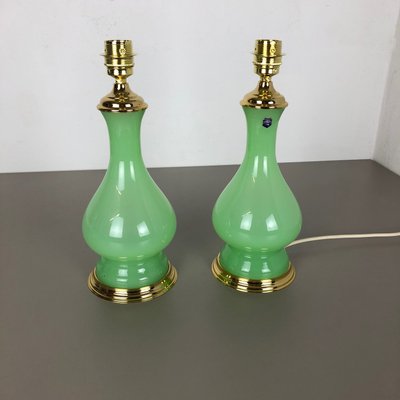 Mid-Century Opaline Murano Glass Table Lamps from Cenedese Vetri, Set of 2-QZ-572031