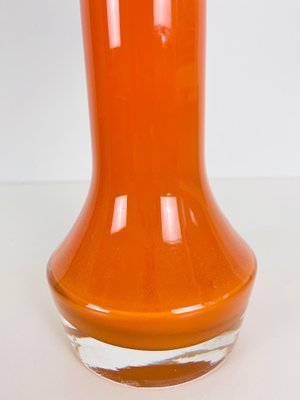 Mid-Century Orange Glass and Fabric Shade Table Lamp, 1960s-PUK-1428259