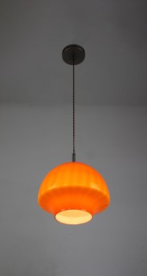 Mid-Century Orange Glass Pendant Lamp-HGJ-738990