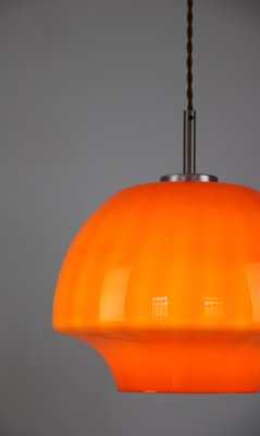 Mid-Century Orange Glass Pendant Lamp-HGJ-738990