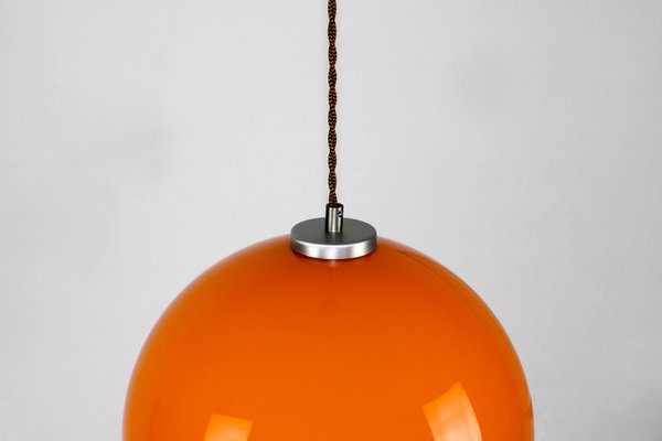 Mid-Century Orange Glass Pendant Lamp-HGJ-738985