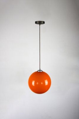 Mid-Century Orange Glass Pendant Lamp-HGJ-738985