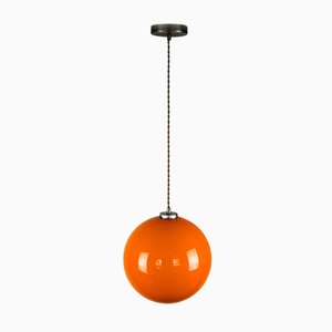 Mid-Century Orange Glass Pendant Lamp-HGJ-738985