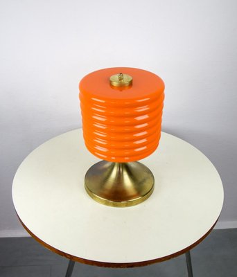 Mid-Century Orange Glass Table Lamp, 1960s-HGJ-728156