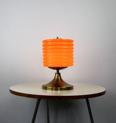 Mid-Century Orange Glass Table Lamp, 1960s-HGJ-728156