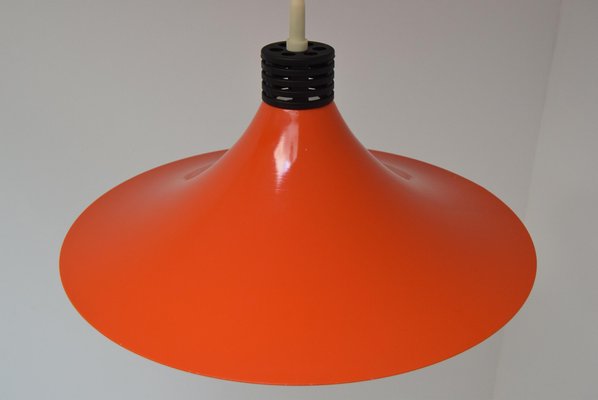 Mid-Century Orange Lacquered Metal Pendant, 1980s-TZ-950067