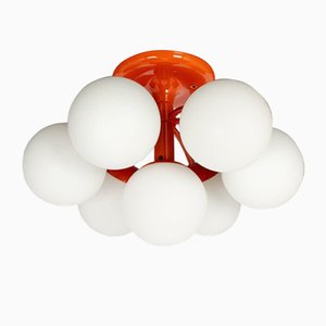 Mid-Century Orbital Ceiling or Wall Lamp in Orange attributed to Kaiser, Germany, 1970s-UGR-1740749