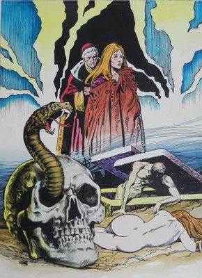 Mid-Century Original Painting Horror Comic L'Esorcista, 1970-ARU-825655