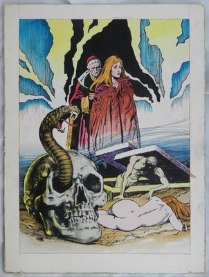 Mid-Century Original Painting Horror Comic L'Esorcista, 1970-ARU-825655