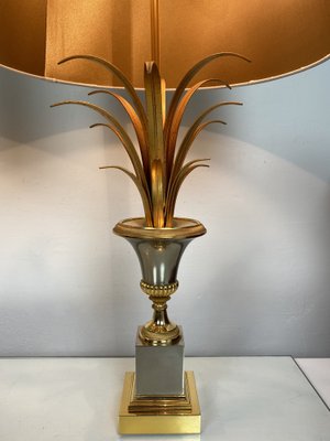 Mid-Century Ormolu Palm Leaves Table Lamps from Maison Charles, Set of 2-WZZ-1192311